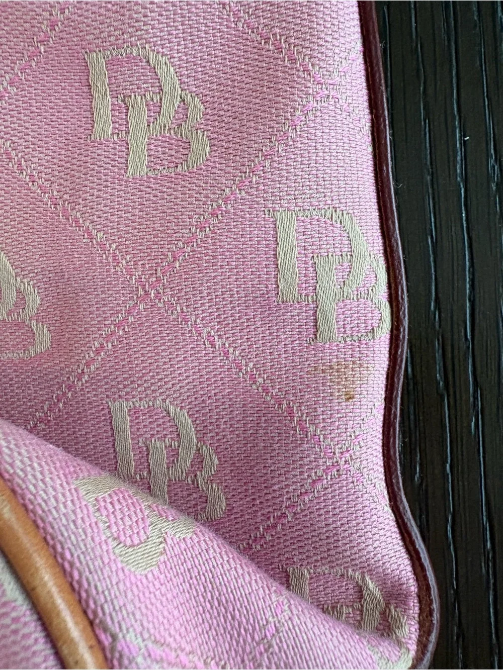 Vintage Dooney & Bourke Signature Canvas Mini Hobo Bag Pink
